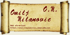Omilj Milanović vizit kartica